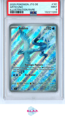 ARTICUNO ILLUSTRATION RARE POKEMON GERMAN JTG DE-JOURNEY TOGETHER 2025 161 PSA 9 - Image 1