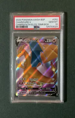 2020 Pokemon SWSH BSP Charizard V #50 Champions Path ETB Promo PSA 10 GEM MT - Image 1