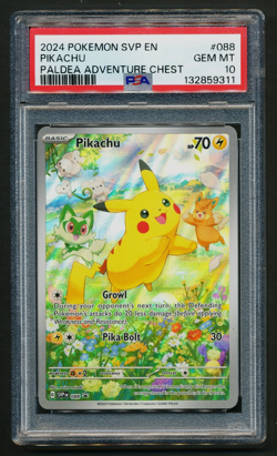 Pikachu SVP 088 Black Star Promo Holo Pokemon 2024 Paldea Chest PSA 10 GEM - Image 1