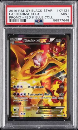 2016 POKEMON XY BLACK STAR PROMO RED & BLUE COLL FULL ART/CHARIZARD EX PSA 9 - Image 1