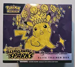 Pokemon TCG Surging Sparks Pokemon Center Elite Trainer Box ETB - Opened - Image 1