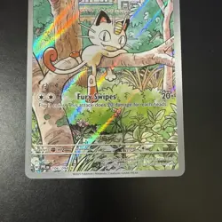 Pokemon Meowth Holo Illustration Rare 70 HP Fury Swipes Me02 Phantasmal 106/094 - Image 3