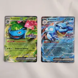 Venusaur ex 001 + Blastoise ex 030 Stellar Crown Stamped Promo Lot Pokemon TCG - Image 1