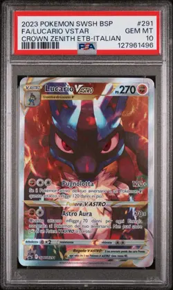 Pokemon PSA 10 Lucario Vastro #291 Full Art Zenit Regale ETB Promo 2023 Italiano - Image 1