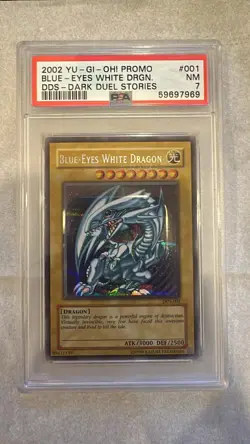 2002 Yugioh! Promo Dark Duel Stories DDS-001 Blue Eyes White Dragon PSA 7 - Image 1