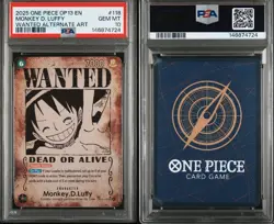 2025 One Piece OP13-118 Monkey.D.Luffy Wanted Poster Alt Art ENG PSA 10 #118 - Image 1