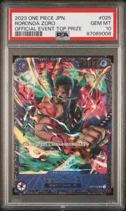 [PSA 10] 2023 One Piece JPN Official Event Top Prize #025 Roronoa Zoro FLAGSHIP - Image 1