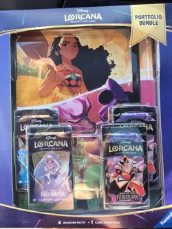 TCG Disney Lorcana Portfolio Bundle [4 Booster Packs & 1 Card Portfolio] 2 Pack - Image 1