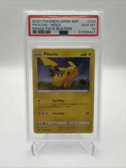 Pikachu SWSH039 SWSH: Sword & Shield Promo Cards Holo PSA 10 - Image 1