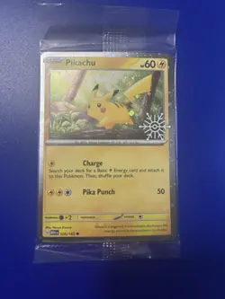 Pokemon Pikachu Stamped Holo 025/165 Miscellaneous Holiday Calendar Card - Image 1