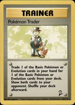 Pokemon Trader 106/130 NM/LP -Vintage Rare Pokemon Card- Base Set 2CC - Image 1