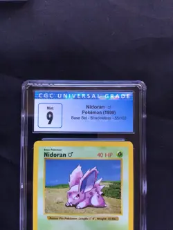 Pokemon Cards: Base Set Shadowless Common: Nidoran 55/102 CGC 9 - Image 3