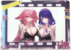 Genki Parade: Yae Miko & Raiden UR-02 Goddess Story Waifu CCG Trading Card - Image 1