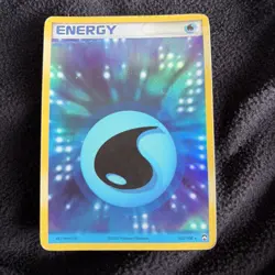 Pokemon EX Power Keepers Rare Holo Water Energy Card 105/108 - MP Crease - Image 1