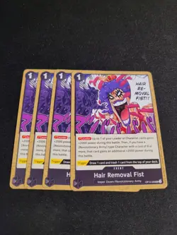 4x Hair Removal Fist OP12-098 UC Legacy of the Master ONE PIECE Card Game - Image 1