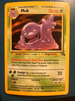 Muk 13/62 Holo Rare Fossil Set Pokemon Card LP - Image 1