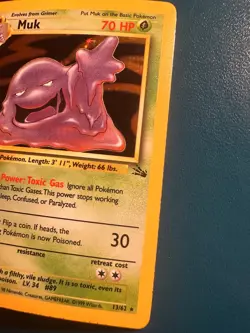 Muk 13/62 Holo Rare Fossil Set Pokemon Card LP - Image 3