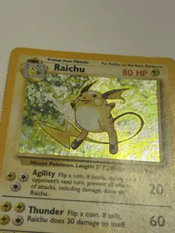WOTC Raichu 14/102 Base Set Holo Rare Pokemon TCG Card - Image 2
