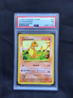 Pokemon Cards: Base Set Shadowless Common: Charmander 46/102 PSA 7 - Image 1