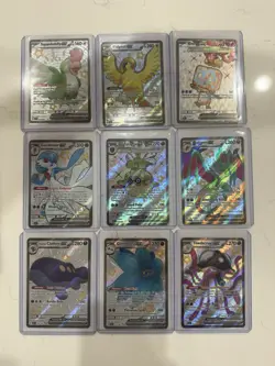 Pokemon Paldean Fates Mixed 9 Card Raw Lot Tcg Shinny Ultra Rare Scarlet Violet - Image 1