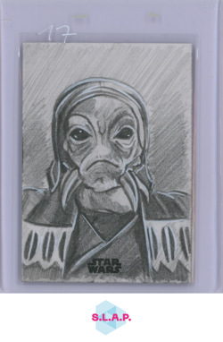 SKETCH CARD TOPPS - 2025 STR WARS CHROME 1 OF 1 SKETCH CARD MIKE DALZELL ENG - Image 1