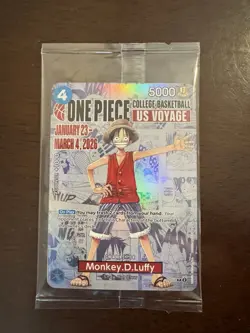 One Piece Monkey.D.Luffy College Basketball US Voyage Card SEALED - Image 1