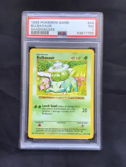 Pokemon Cards: Base Set Shadowless Common: Bulbasaur 44/102 PSA 7 - Image 2