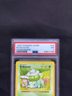 Pokemon Cards: Base Set Shadowless Common: Bulbasaur 44/102 PSA 7 - Image 3