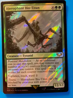 MTG 1x SURGE FOIL Hierophant Bio-Titan 92 Universes Warhammer 40000K Magic x1 NM - Image 1