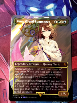 Yuna, Grand Summoner (Final Fantasy) NM Borderless *surge foil* MTG #216 - Image 1