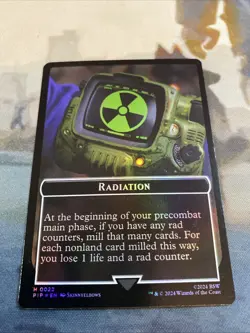 Radiation ☢ Human Soldier Double-Sided Token (FOIL) - MTG: Fallout (PIP) NM - Image 2