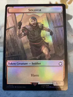 Radiation ☢ Human Soldier Double-Sided Token (FOIL) - MTG: Fallout (PIP) NM - Image 3