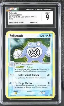 CGC 9 MINT Poliwrath 2004 EX Fire Red & Leaf Green 11/112 Holo Pokemon Card - Image 1