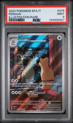 Pokemon PSA 9 Persian #078 Illustration Rare Segreto Fiabesco 2024 Italiano - Image 2