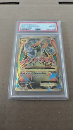 2016 POKEMON XY EVOLUTIONS #101/108 M CHARIZARD EX FULL ART ULTRA RARE PSA 8 - Image 1