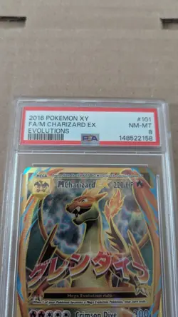 2016 POKEMON XY EVOLUTIONS #101/108 M CHARIZARD EX FULL ART ULTRA RARE PSA 8 - Image 2