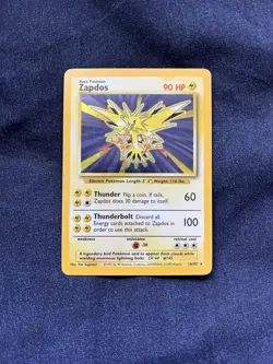 Pokemon TCG Zapdos Base Set Unlimited 16/102 Holo Rare Lot 2 - Image 1
