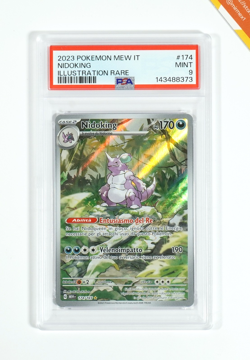 Pokemon PSA 9 Nidoking #174 MEW IT 151 Illustration Rare 2023 Italiano - Image 1