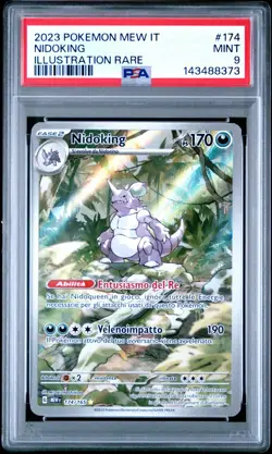 Pokemon PSA 9 Nidoking #174 MEW IT 151 Illustration Rare 2023 Italiano - Image 2