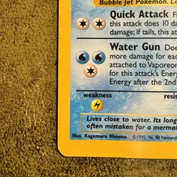 Pokemon TCG Vaporeon Holo Card Jungle 12/64 Card LP Condition - Image 2