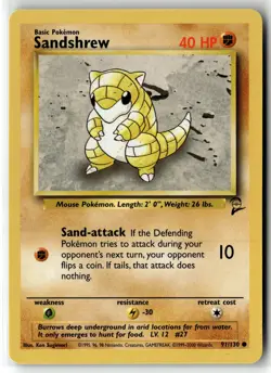 Sandshrew ⭐ 91/130 Base Set 2 2000 Pokemon NM - Image 1