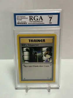 🟨 Pokemon Bill’s Teleporter 91/111 Gym Heroes 2000 RGA 7 NM WOTC Trainer - Image 1