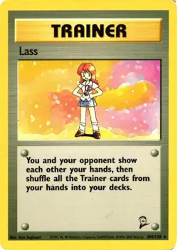 Pokemon Lass Trainer 104/130 Base Set 2 Unlimited Non-Holo 2000 FREE SHIPPING - Image 1