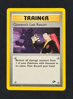 GIOVANNI'S LAST RESORT *Rare* (NM/LP) - Gym Challenge 105/132 - Pokemon TCG - Image 1
