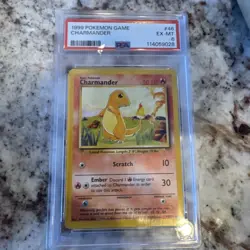 1st Edition PSA 6 Shadowless Chamander Base Set EX MT 46/102 1999 Pokemon - Image 1