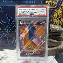 Pokemon Charizard V SWSH050 Sword & Shield Promo Holo PSA 10 Elite Trainer Box - Image 1