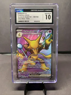 Pokemon TCG Alakazam EX 188/165 Ultra Rare Holo Scarlet & Violet: 151 CGC 10 Gem - Image 1