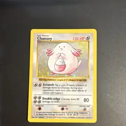 Pokemon TCG Chansey Base Set (Shadowless) Holo Rare 3/102 120 HP 1999 English - Image 1