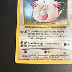 Pokemon TCG Chansey Base Set (Shadowless) Holo Rare 3/102 120 HP 1999 English - Image 5