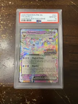 Pokemon Prismatic Evolutions Sylveon EX 041 PSA 10 Surprise Box Stamped Promo - Image 1